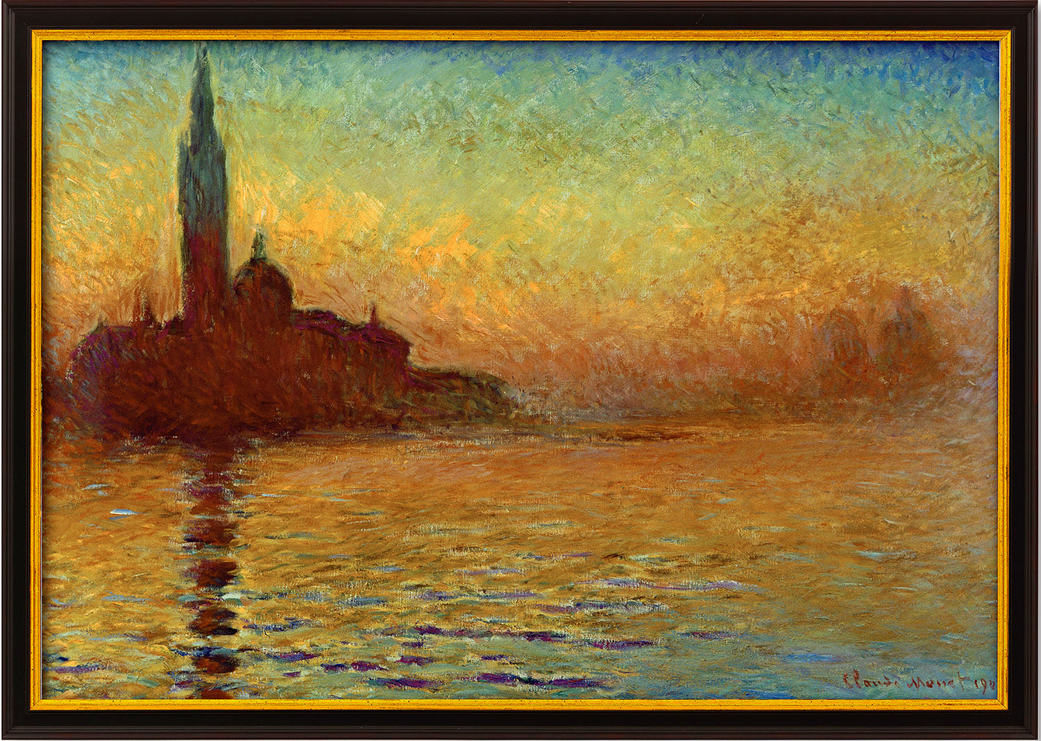 Claude Monet: Bild 'San Giorgio Maggiore in der Dämmerung' (1908), gerahmt