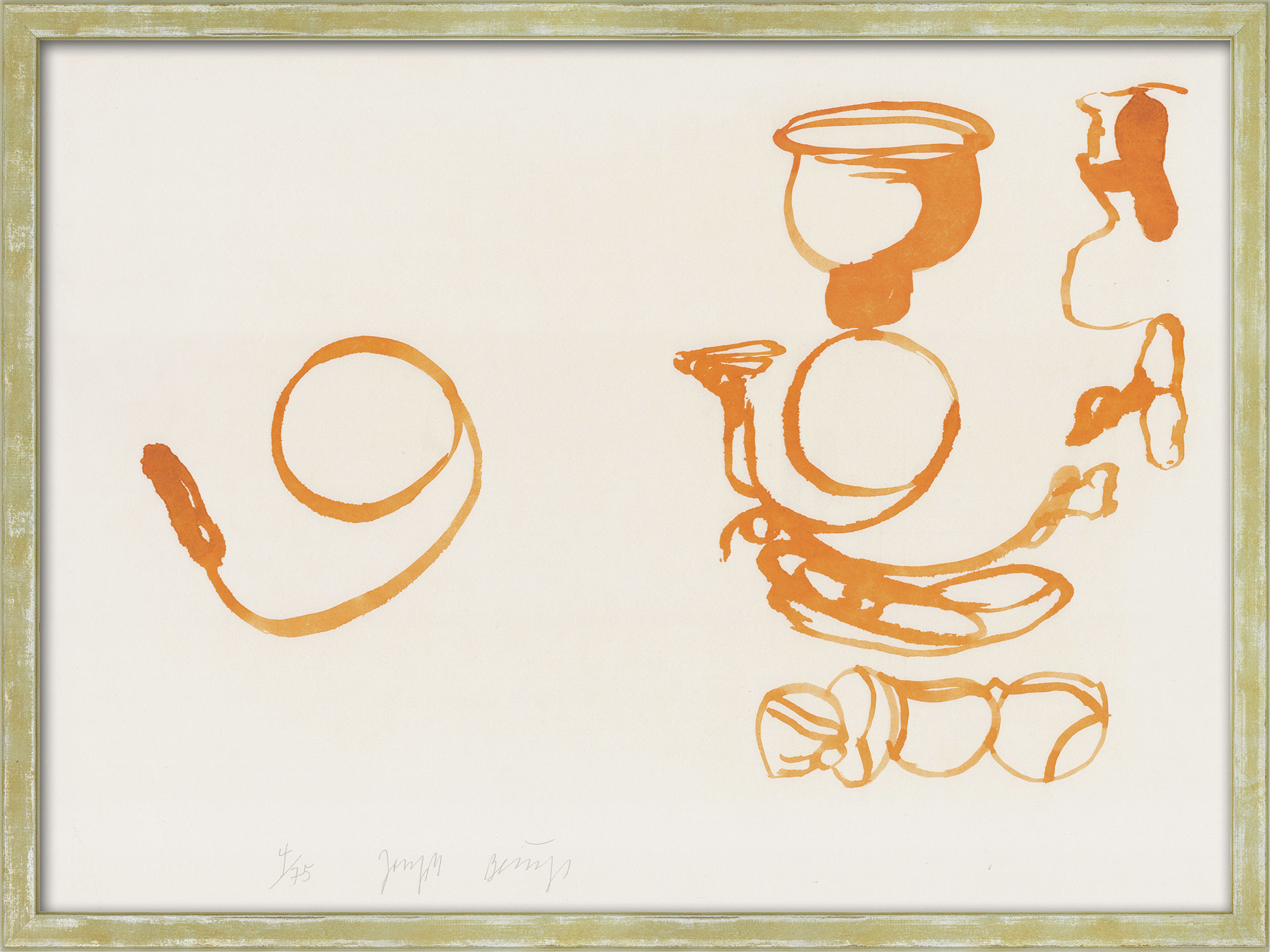 Joseph Beuys: Bild 'Aus dem Leben der Biene' (1978), gerahmt