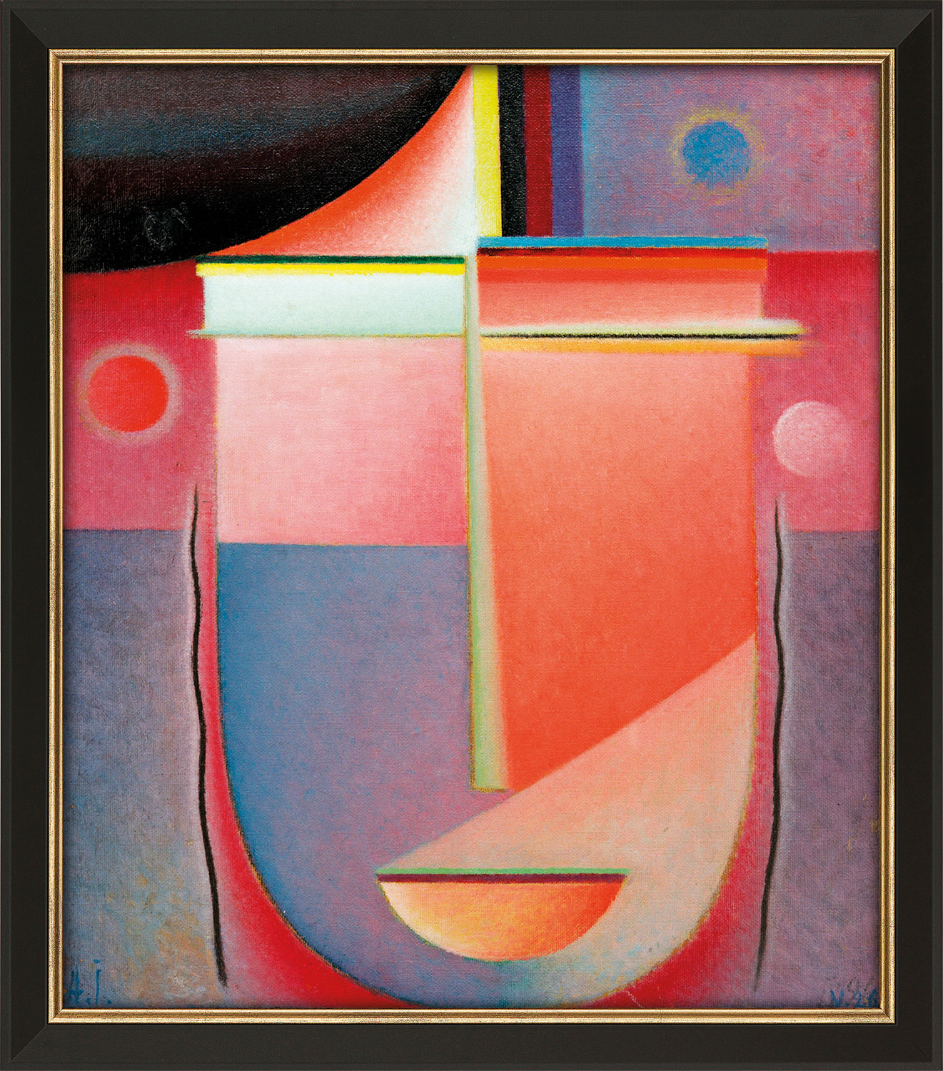Alexej von Jawlensky: Bild 'Abstrakter Kopf: Inneres Schauen - Rosiges Licht' (1926), gerahmt