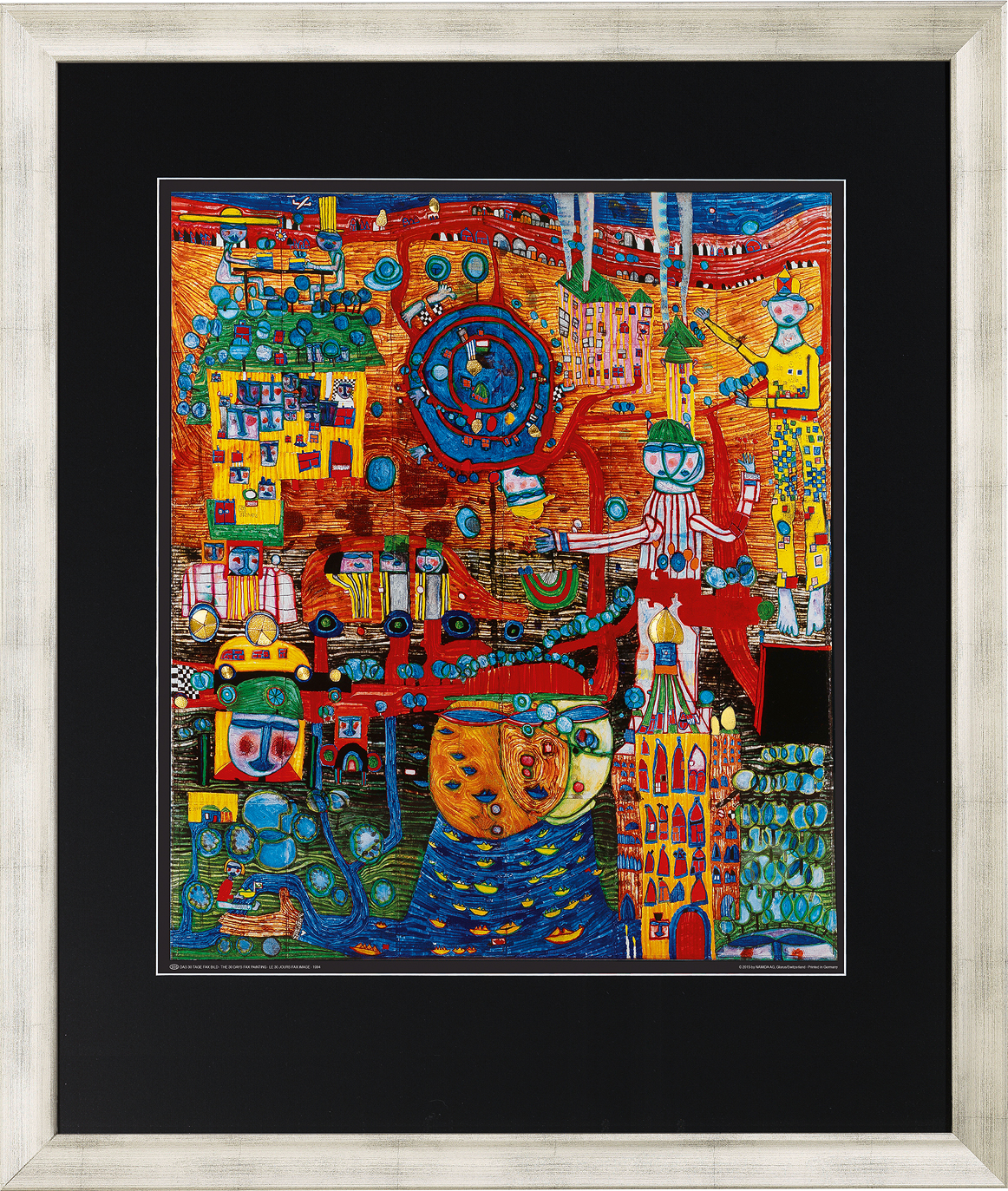 Friedensreich Hundertwasser: Afbeelding '(936) De 30 dagen fax', ingelijst