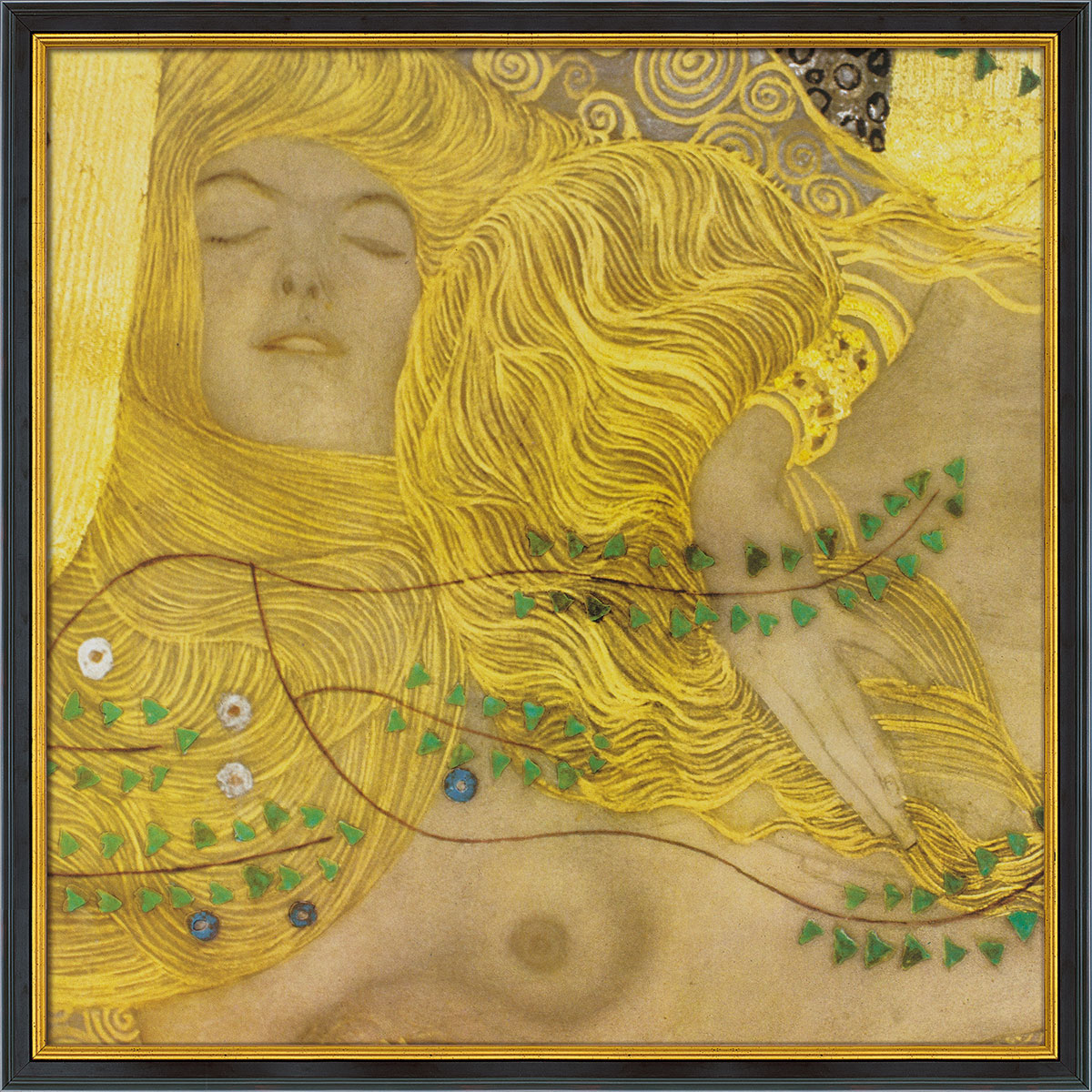 Gustav Klimt: Bild 'Wasserschlangen I' (1904-07), gerahmt