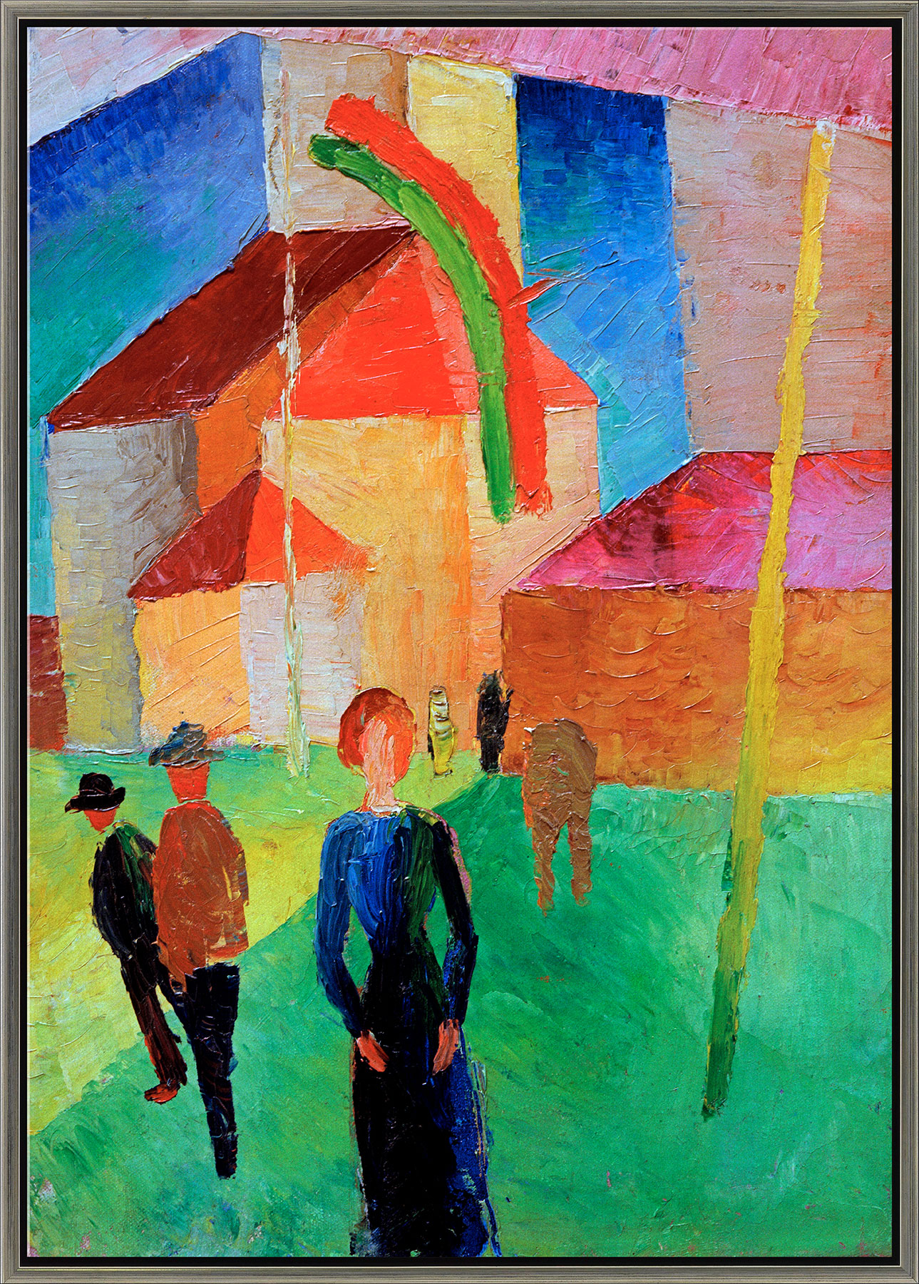 August Macke: Bild 'Beflaggte Kirche' (1914), gerahmt