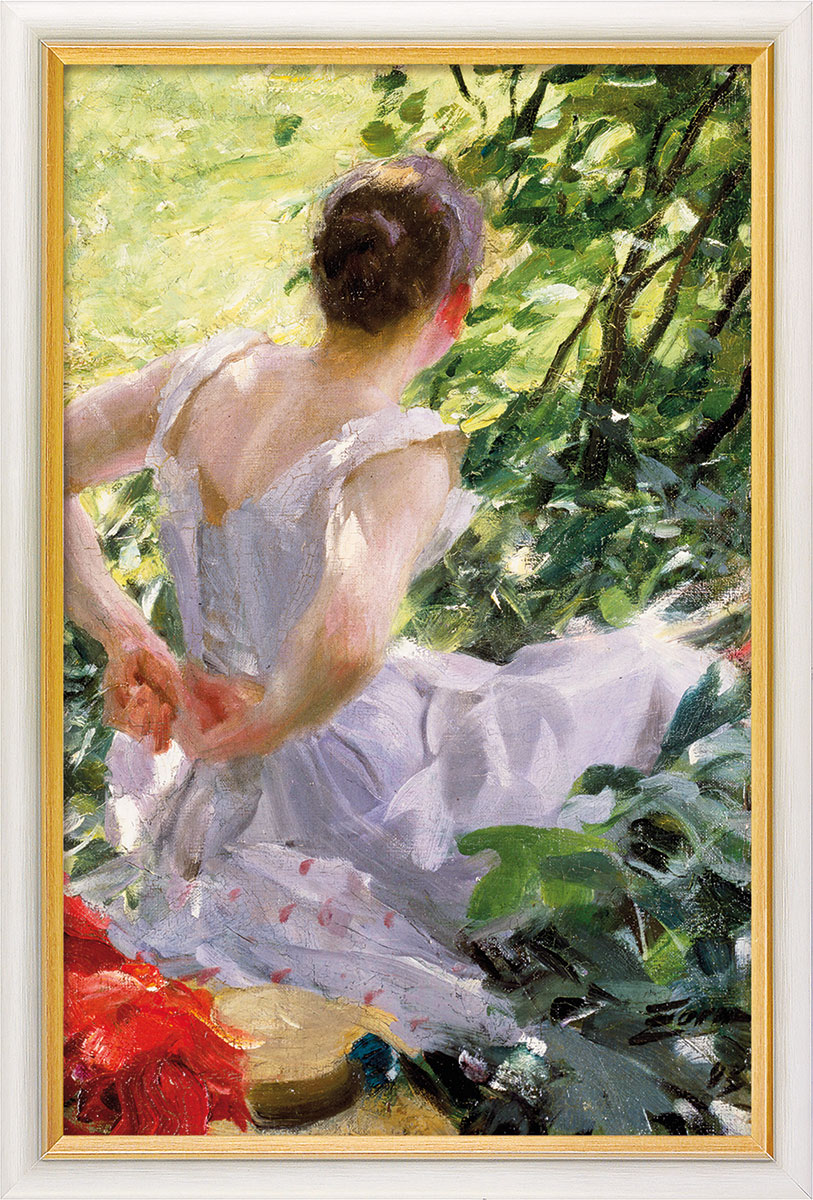 Anders Zorn : Tableau 'Dans la forêt' (1893), encadré