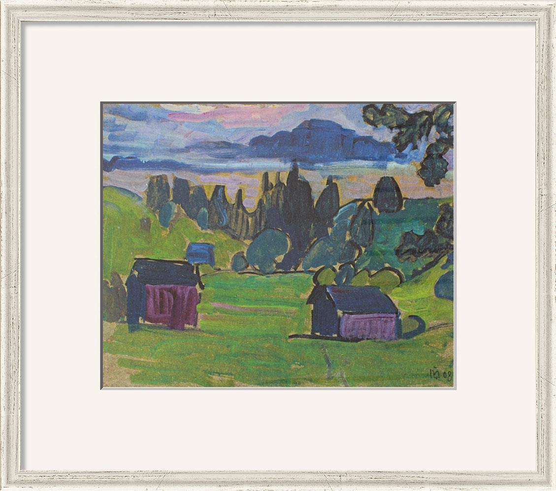 Gabriele Münter: Bild 'Blick aufs Murnauer Moos' (1908), gerahmt