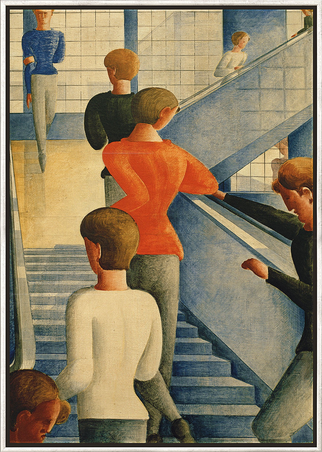 Oskar Schlemmer: Bild 'Bauhaustreppe' (1932), gerahmt