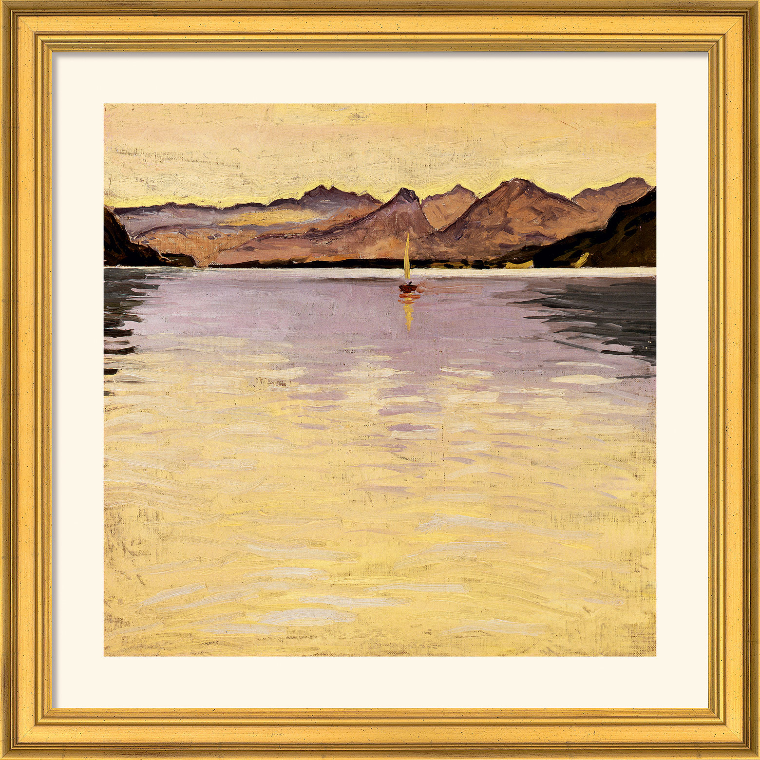 Koloman Moser: Bild 'Wolfgangsee' (1913), gerahmt