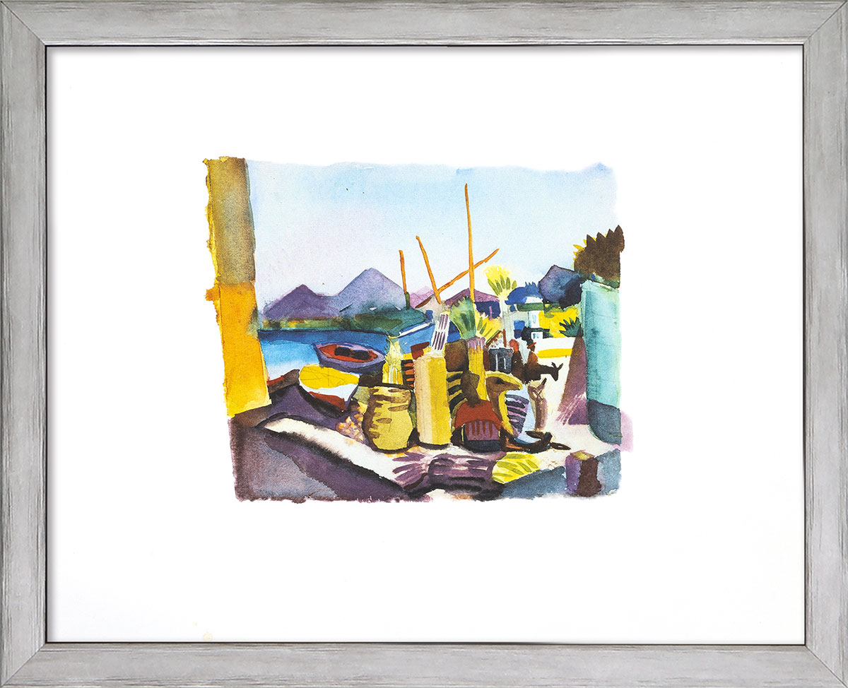 August Macke: Bild 'Landschaft bei Hammamet' (1914), gerahmt