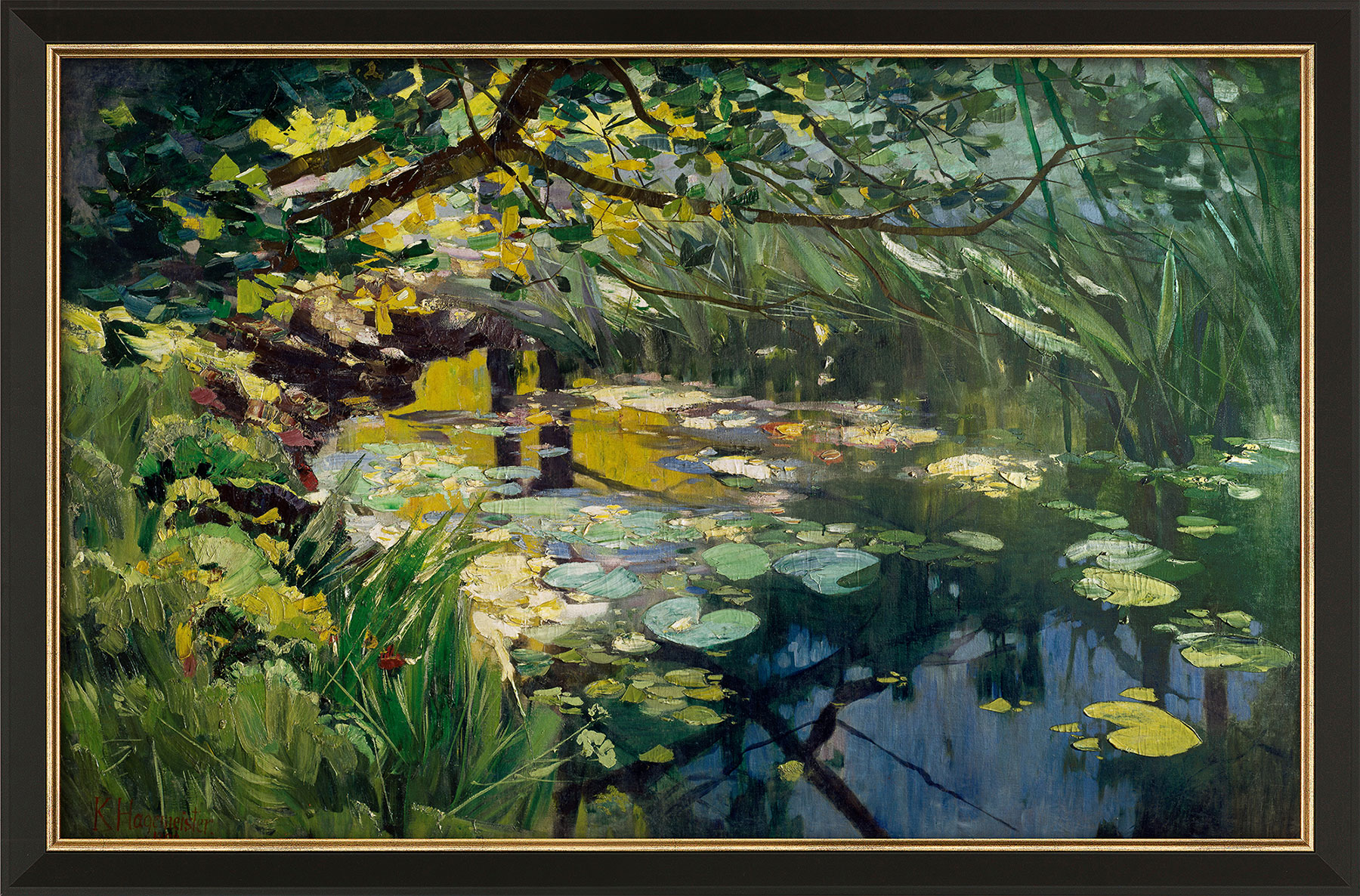 Karl Hagemeister: Bild 'Teich in der Mark' (1902), gerahmt