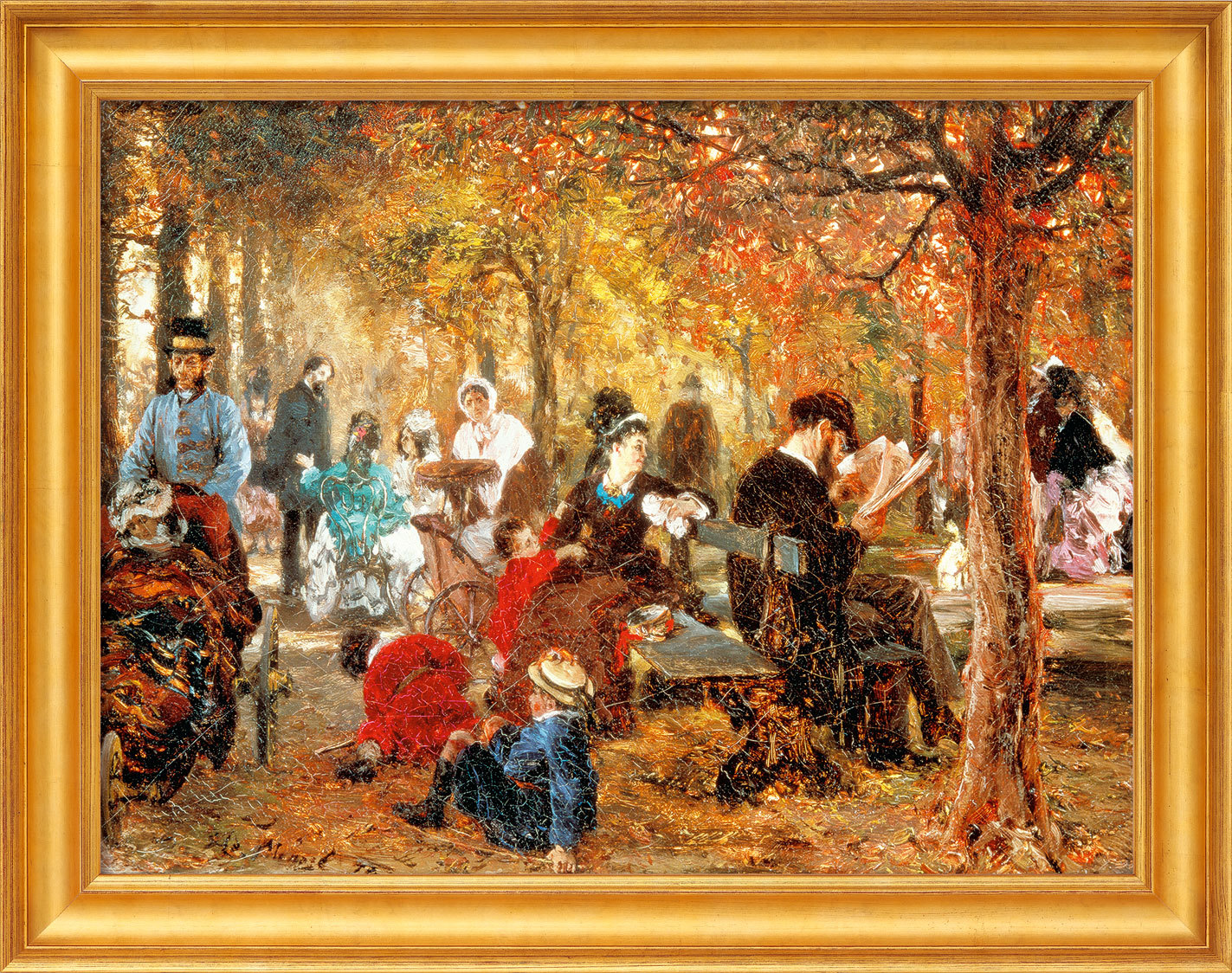 Adolph von Menzel: Bild 'Im Jardin de Luxembourg' (1876), gerahmt