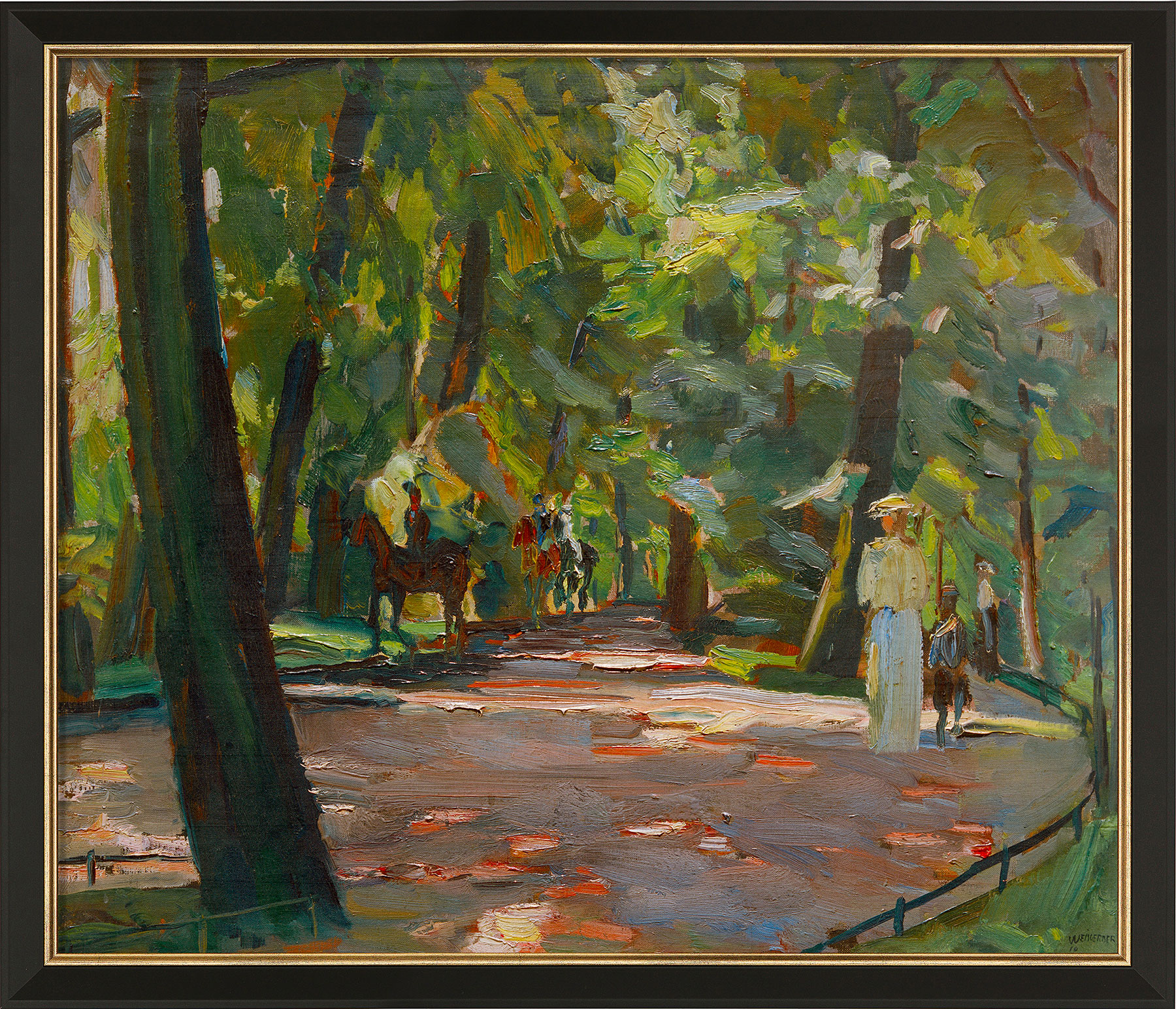 Albert Weisgerber: Bild 'Ausritt im Englischen Garten' (1910), gerahmt