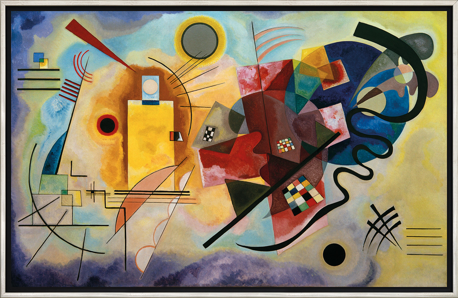 Wassily Kandinsky: Bild 'Gelb - Rot - Blau' (1925), gerahmt