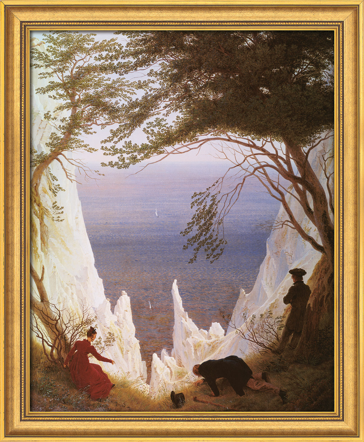 Caspar David Friedrich: Bild 'Kreidefelsen auf Rügen' (1818), gerahmt