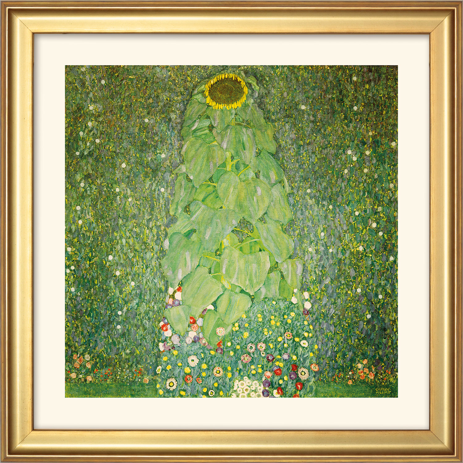 Gustav Klimt: Bild 'Die Sonnenblume' (1907), gerahmt