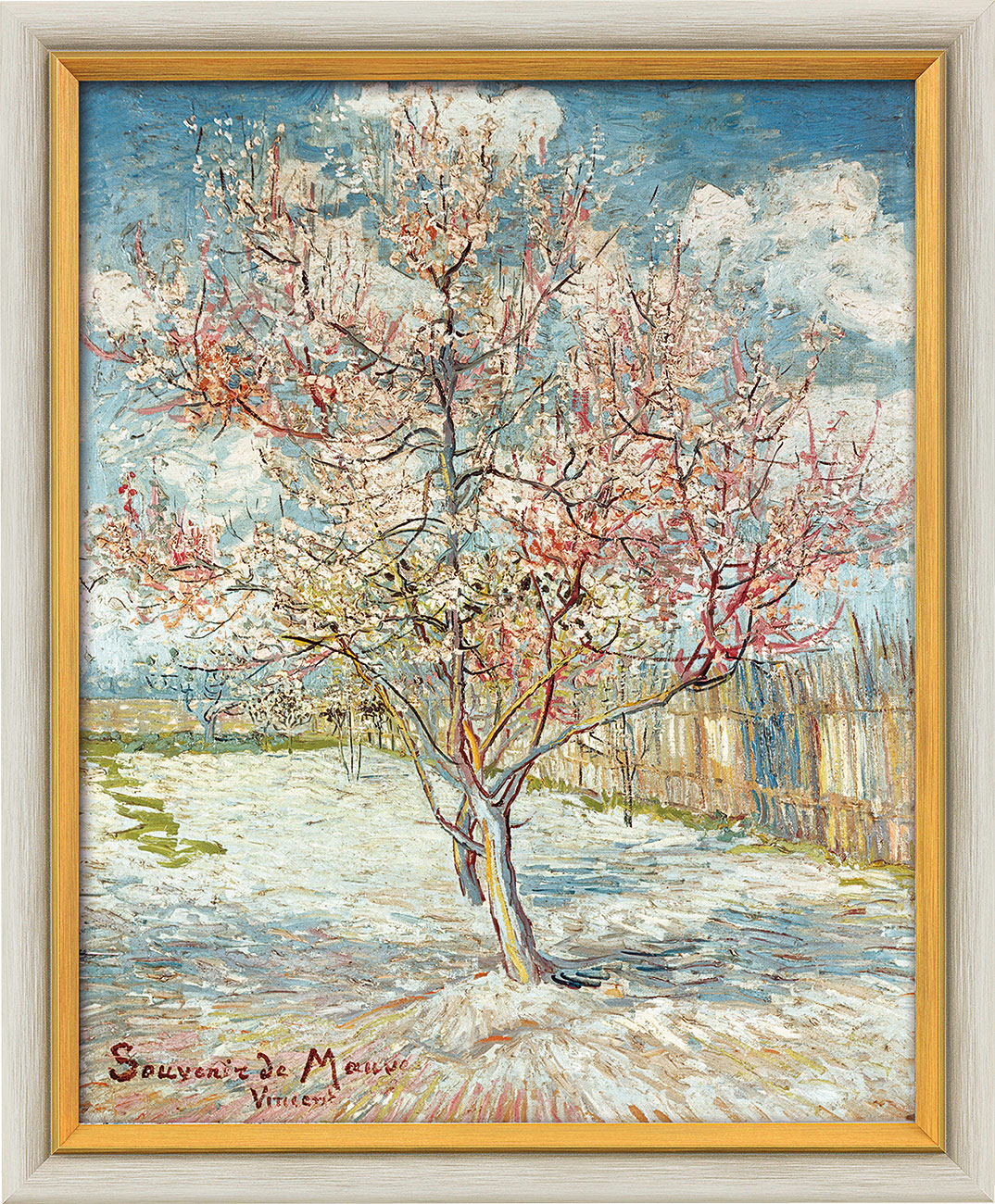 Vincent van Gogh: Bild 'Blühender Pfirsichbaum' (1888), gerahmt
