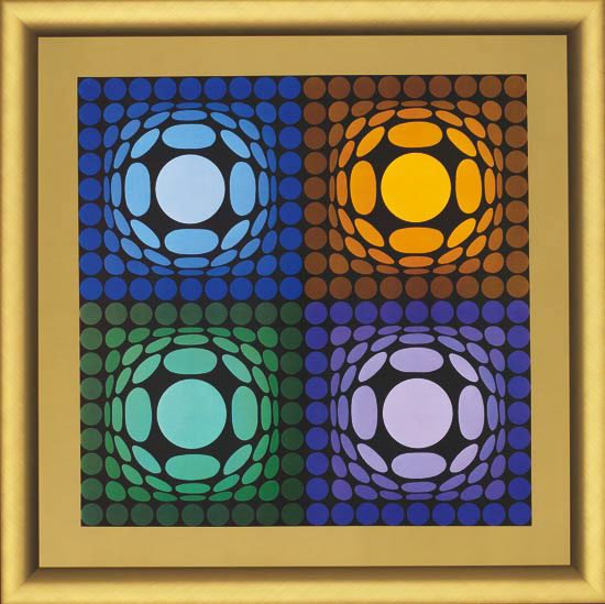 Victor Vasarely: Bild 'VEGA-BI-ARCT', gerahmt
