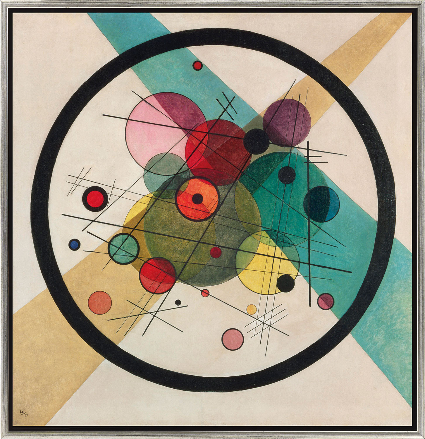 Wassily Kandinsky: Bild 'Kreise in einem Kreis' (1923), gerahmt
