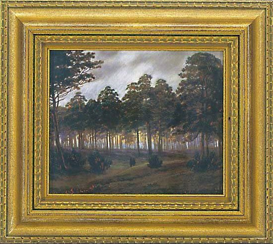 Caspar David Friedrich: Porzellanbild 'Der Abend', gerahmt