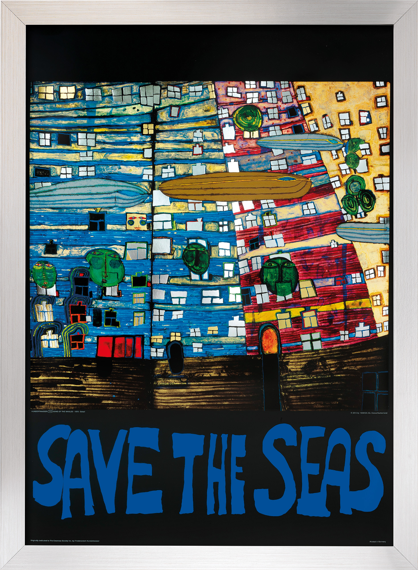 Friedensreich Hundertwasser: Afbeelding '(777S) Save the Seas', ingelijst