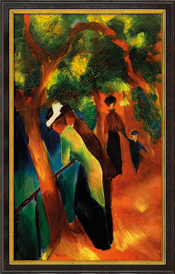 August Macke: Bild 'Sonniger Weg' (1913), gerahmt