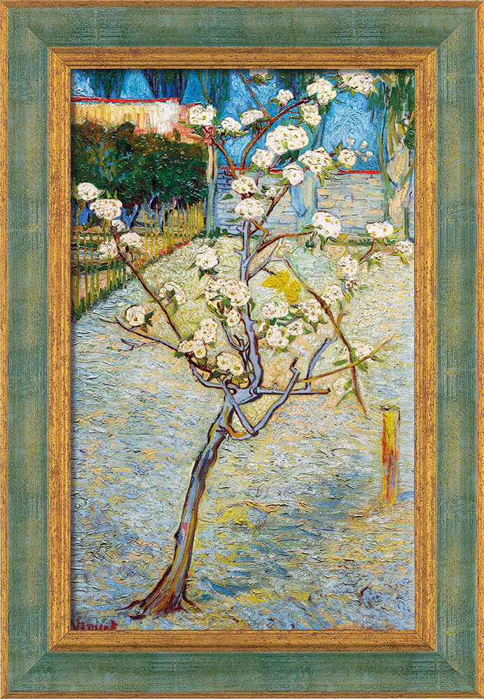 Vincent van Gogh: Bild 'Blühender Birnbaum' (1888), gerahmt