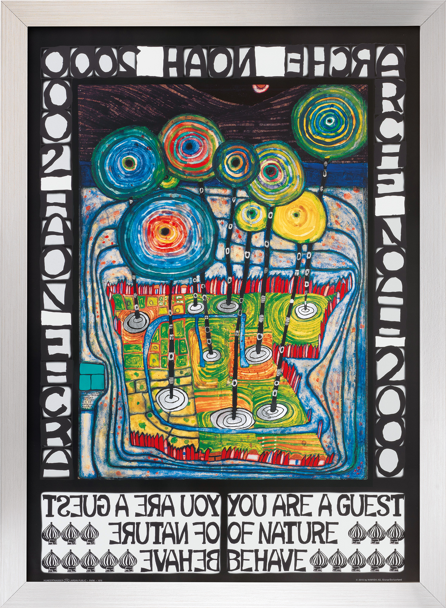 Friedensreich Hundertwasser: Afbeelding '(775) Ark van Noach', ingelijst
