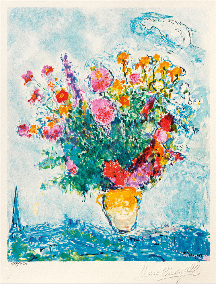 Marc Chagall: Bild 'Le Bouquet et la Tour Eiffel', ungerahmt