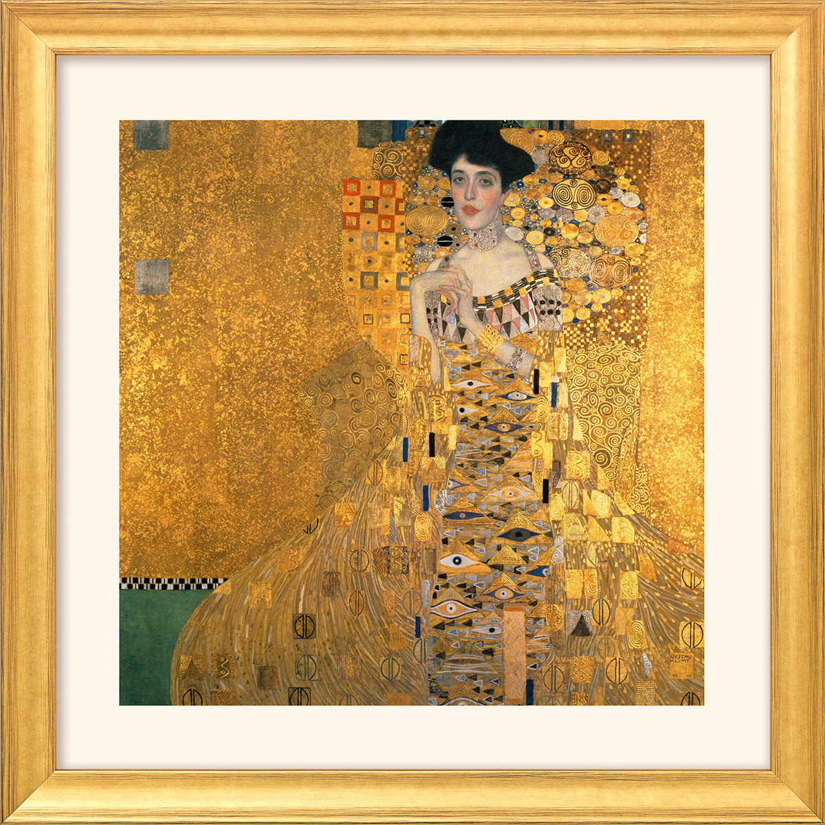 Gustav Klimt: Bild 'Adele Bloch-Bauer I' (1907), gerahmt