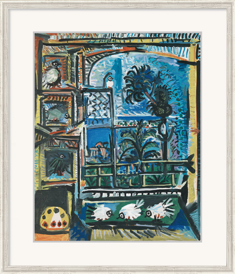 Pablo Picasso: Bild 'Die Tauben' (1957), gerahmt