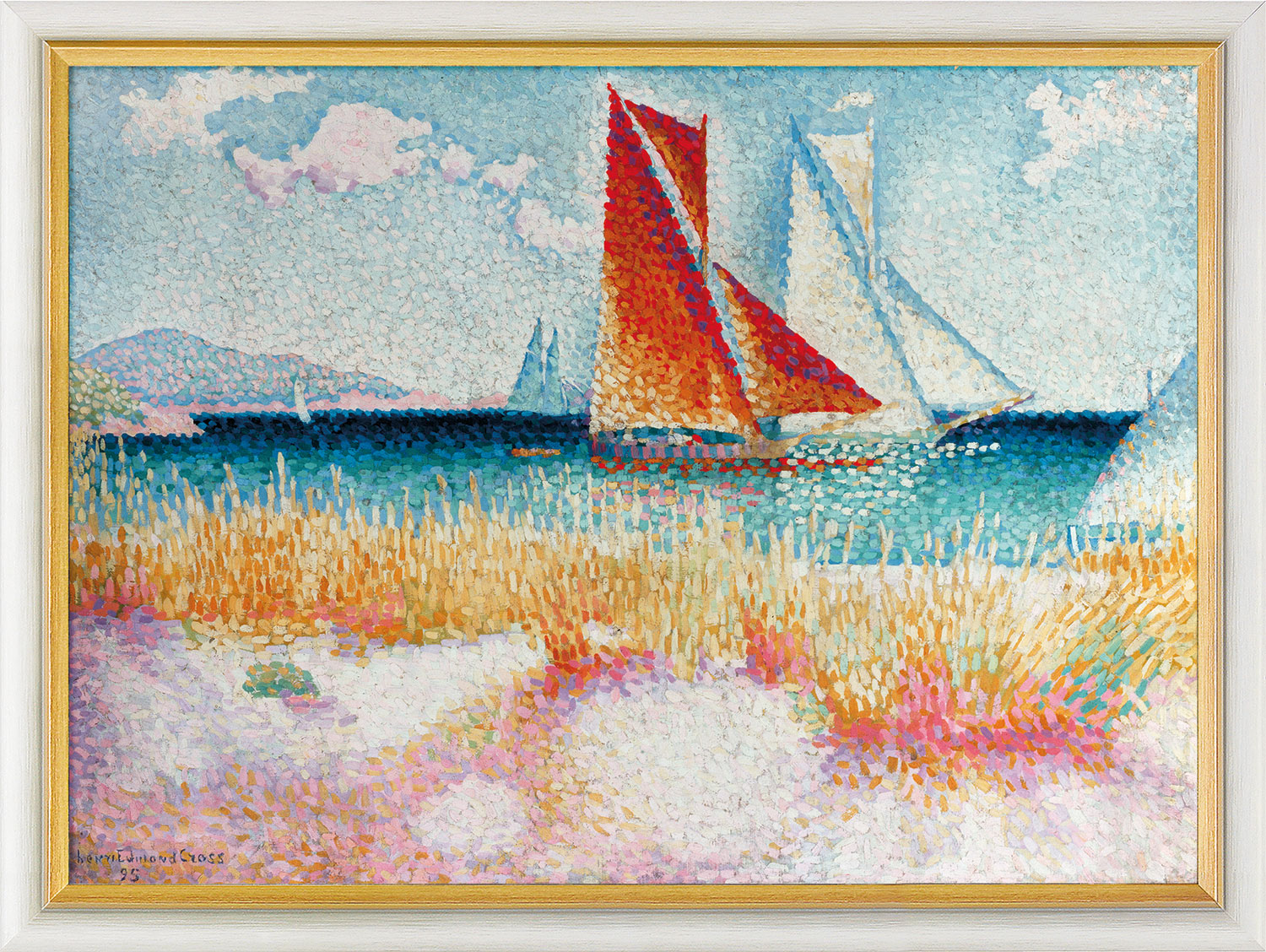 Henri Edmond Cross: Bild 'Regatta' (1895), gerahmt