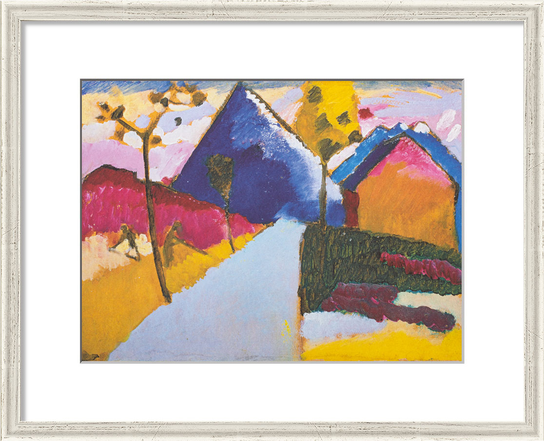 Wassily Kandinsky: Bild 'Kochel - Gerade Straße' (1909), gerahmt
