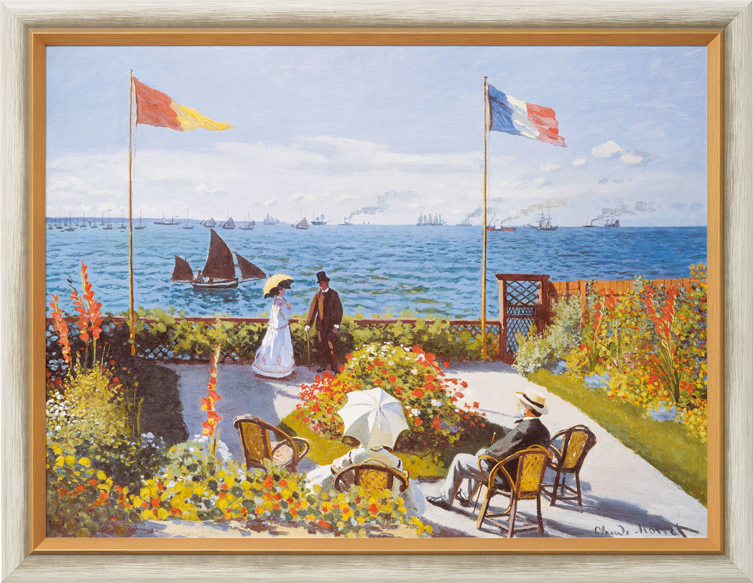 Claude Monet: Bild 'Garten in Sainte-Adresse' (1867), gerahmt