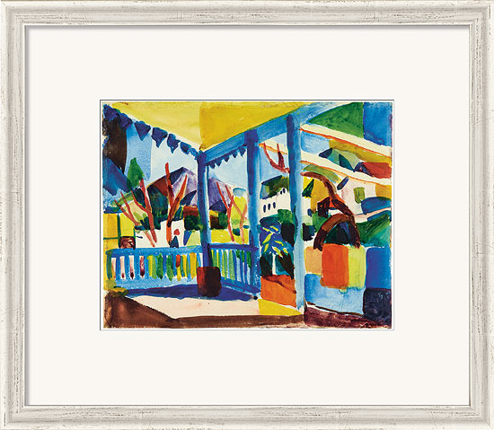 August Macke: Bild 'Terrasse des Landhauses St. Germain' (1914), gerahmt