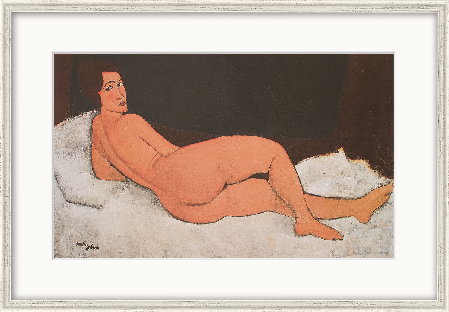 Amedeo Modigliani: Bild 'Nu couché' (ca. 1917), gerahmt