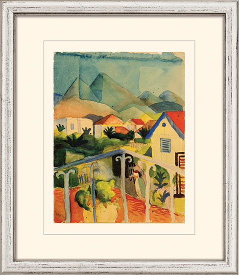 August Macke: Bild 'St. Germain bei Tunis' (1914), gerahmt
