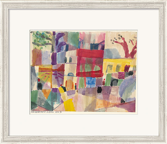 Paul Klee: Bild 'Rote und gelbe Häuser in Tunis' (1914), gerahmt