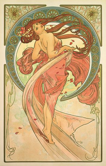 Alphonse Mucha: Glasbild 'Der Tanz' (1898)