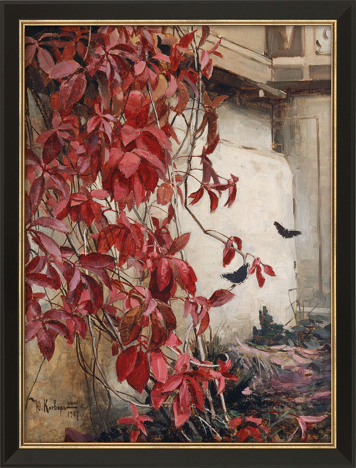 Julius Sergius von Klever: Bild 'Wilder Wein' (1907), gerahmt