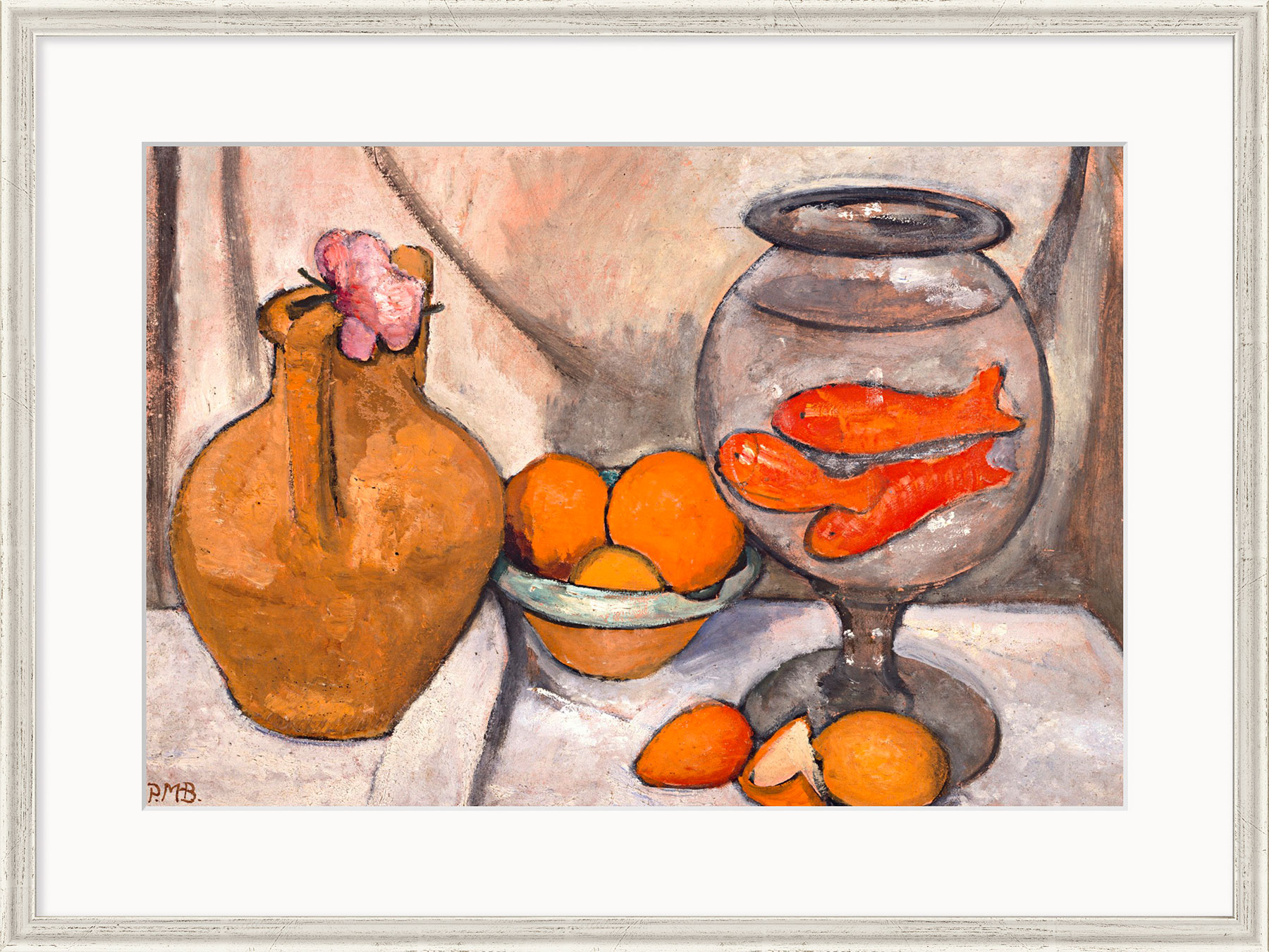 Paula Modersohn-Becker: Bild 'Stillleben mit Goldfischglas' (1906), gerahmt