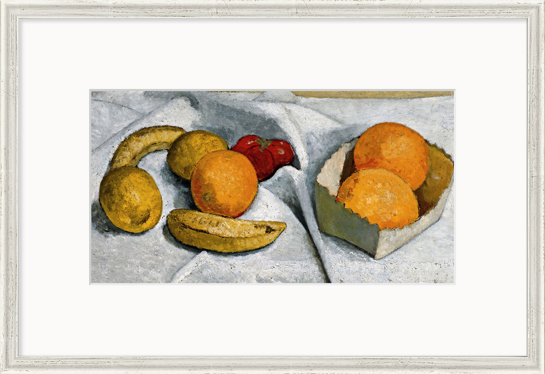 Paula Modersohn-Becker: Bild 'Stillleben mit Orangen, Bananen, Zitronen und Tomate' (1906), gerahmt