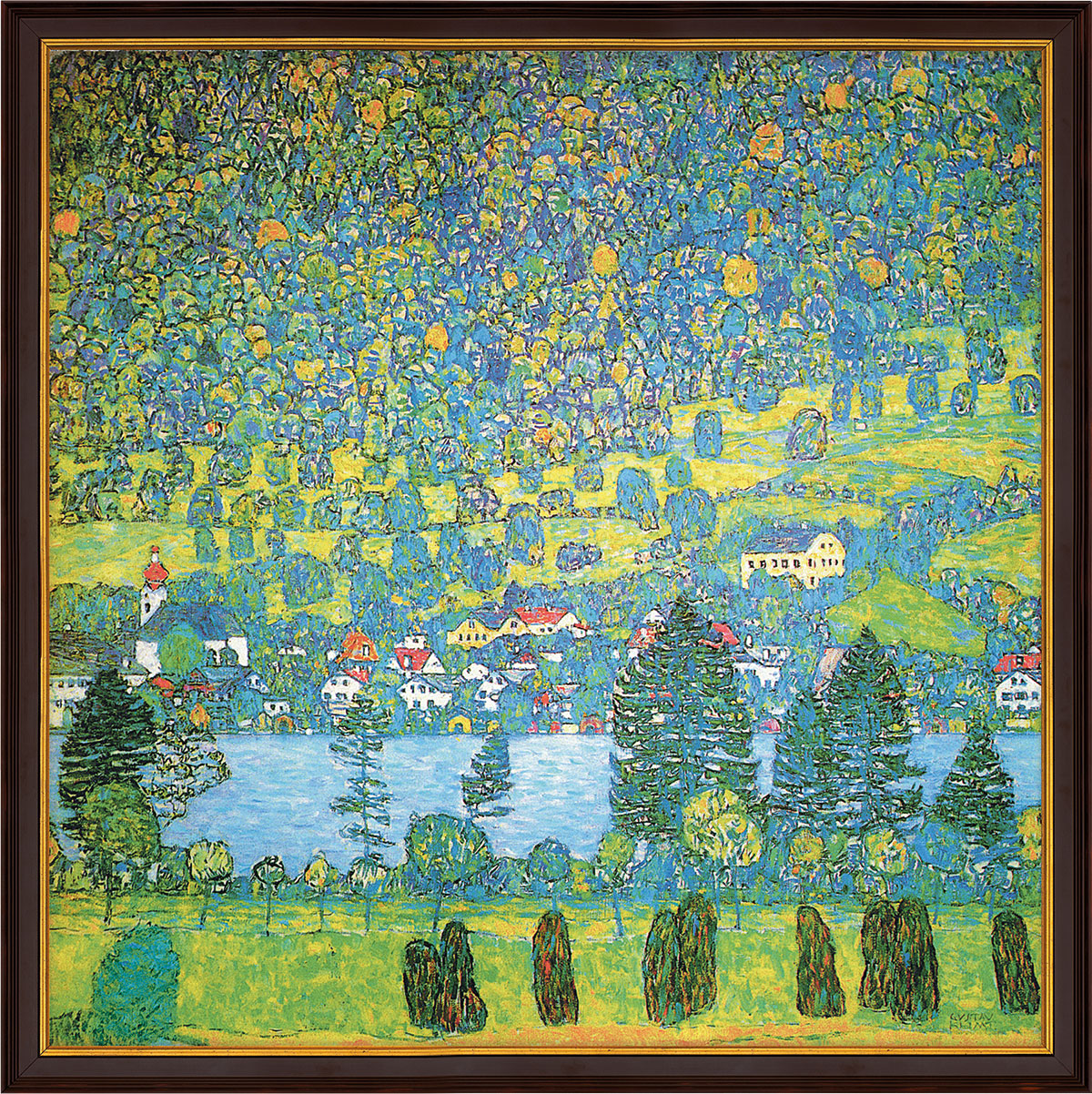 Gustav Klimt: Bild 'Waldabhang in Unterach am Attersee' (1917), gerahmt