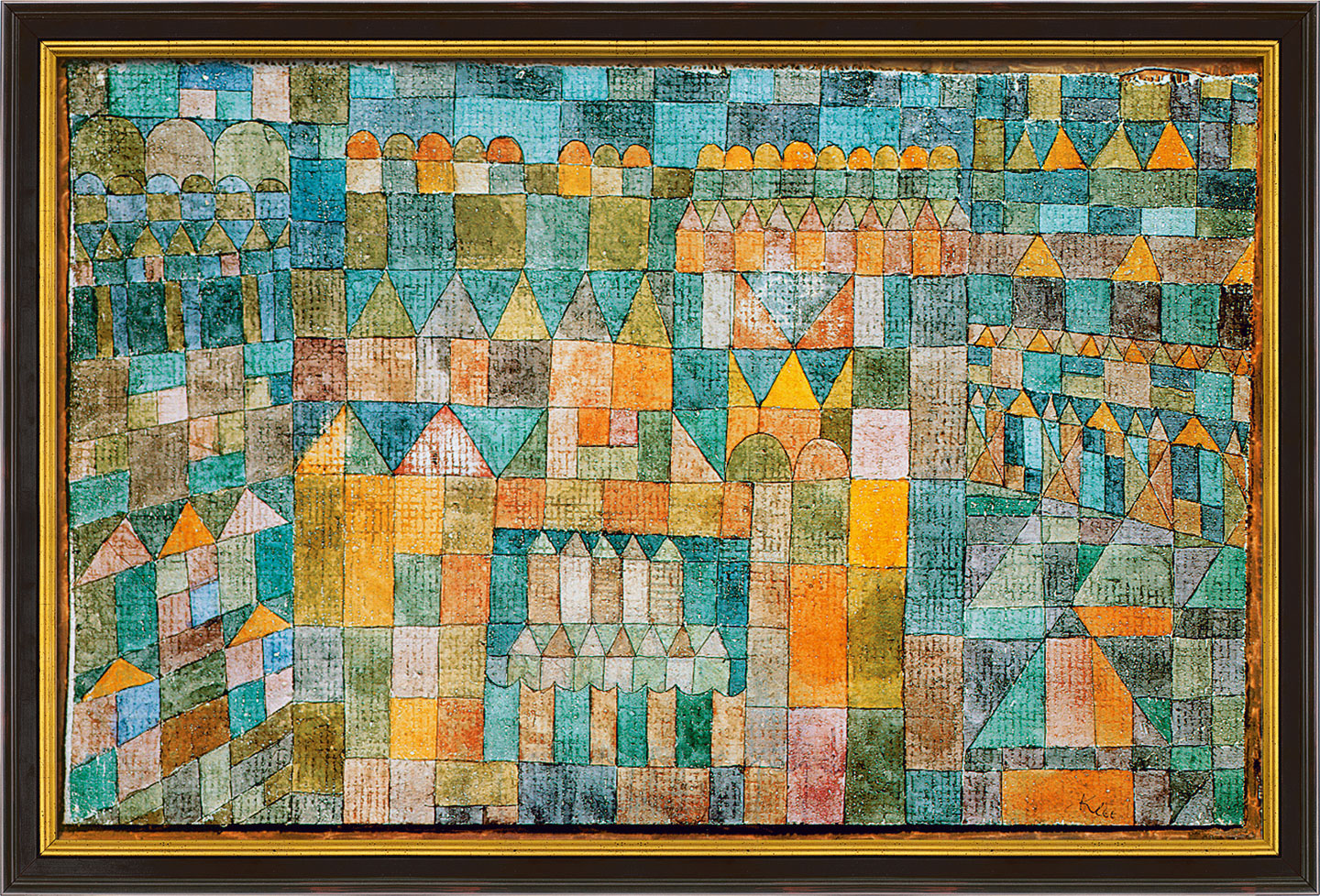 Paul Klee: Bild 'Tempelviertel von Pert' (1928), gerahmt