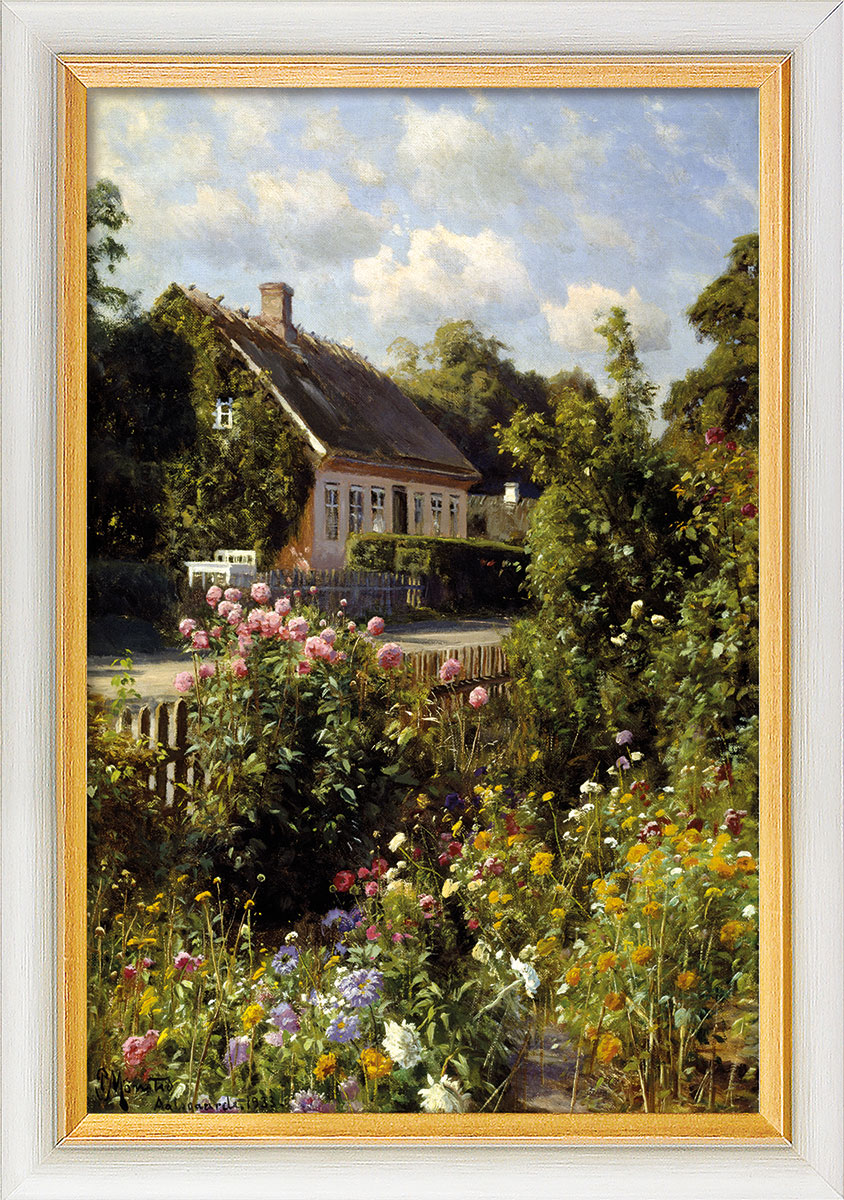 Peder Mork Mönsted: Bild 'Blühender Vorgarten' (1933), gerahmt