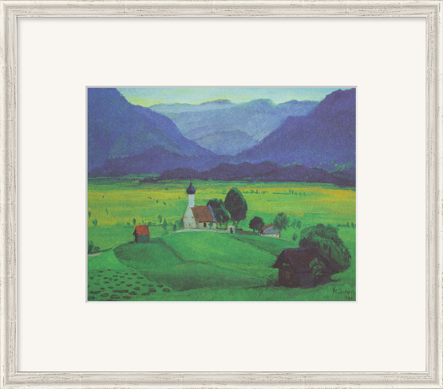 Gabriele Münter: Bild 'Ramsachkirchlein' (1928), gerahmt