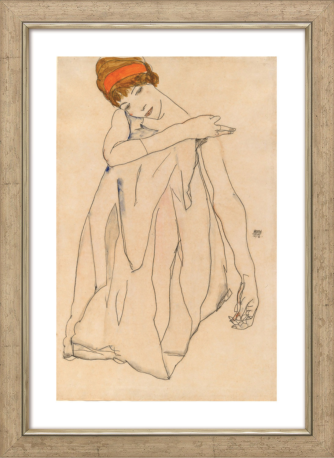 Egon Schiele: Bild 'Die Tänzerin' (1913), gerahmt