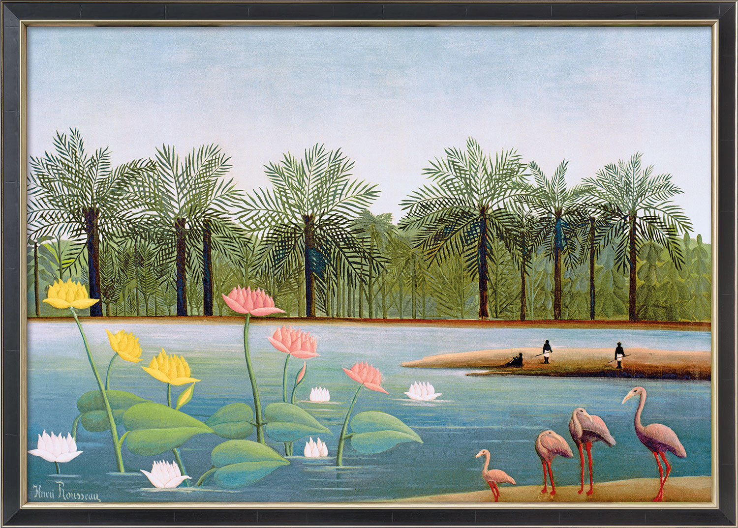Henri Rousseau: Bild 'Die Flamingos' (1907), gerahmt