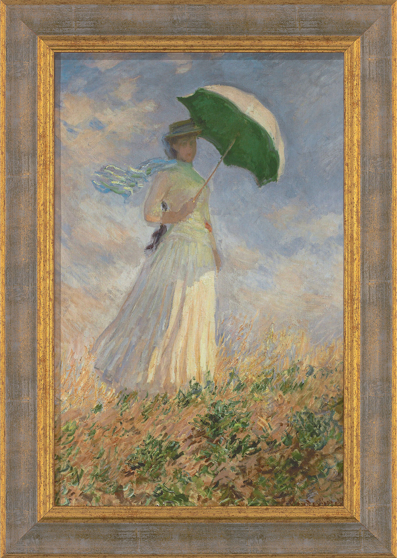 Claude Monet: Bild 'Frau mit Sonnenschirm' (1886), gerahmt