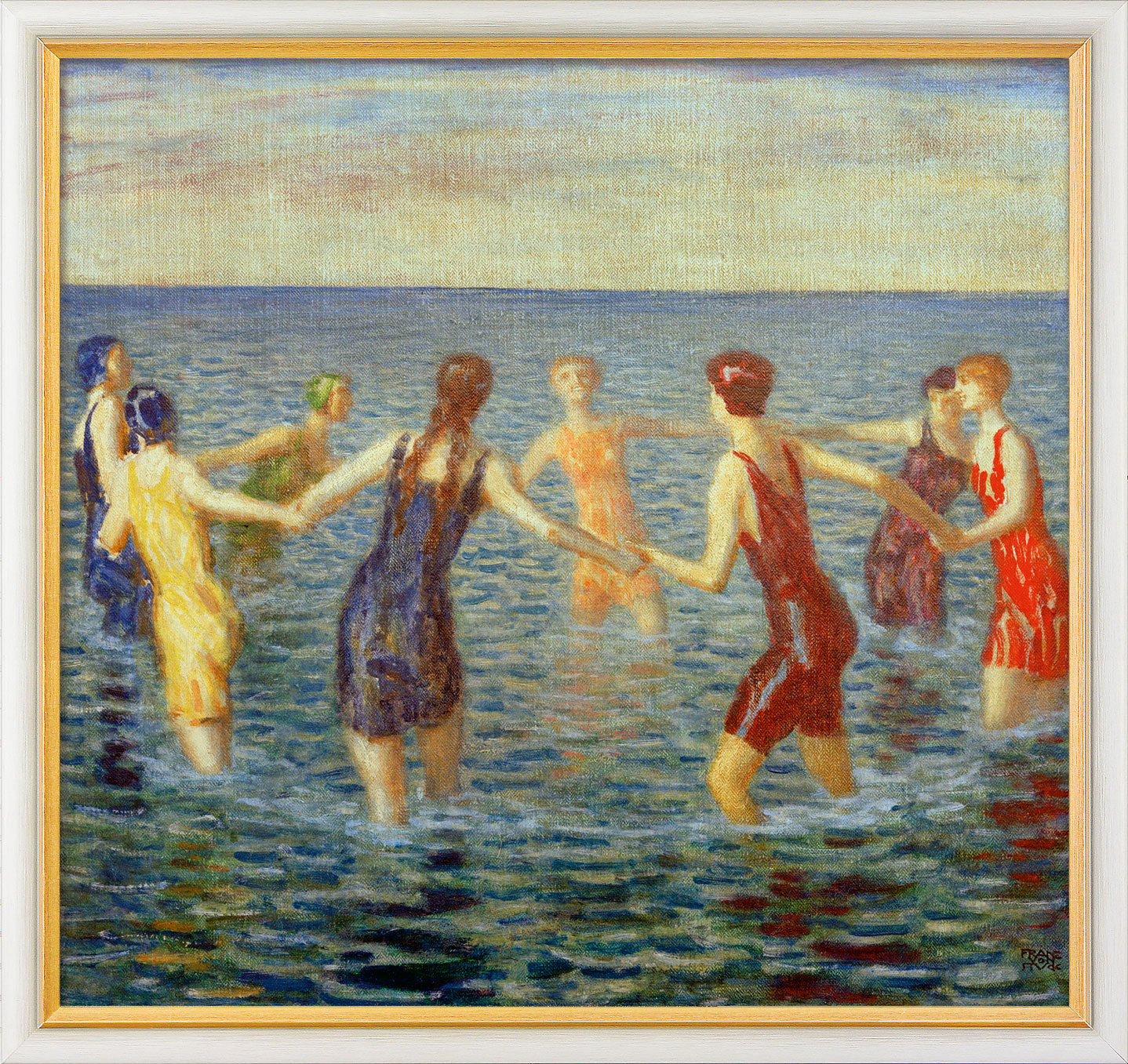 Franz von Stuck: Bild 'Badende Frauen' (um 1920), gerahmt
