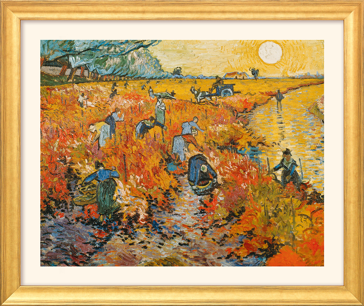 Vincent van Gogh: Bild 'Der rote Weingarten in Arles' (1888), gerahmt