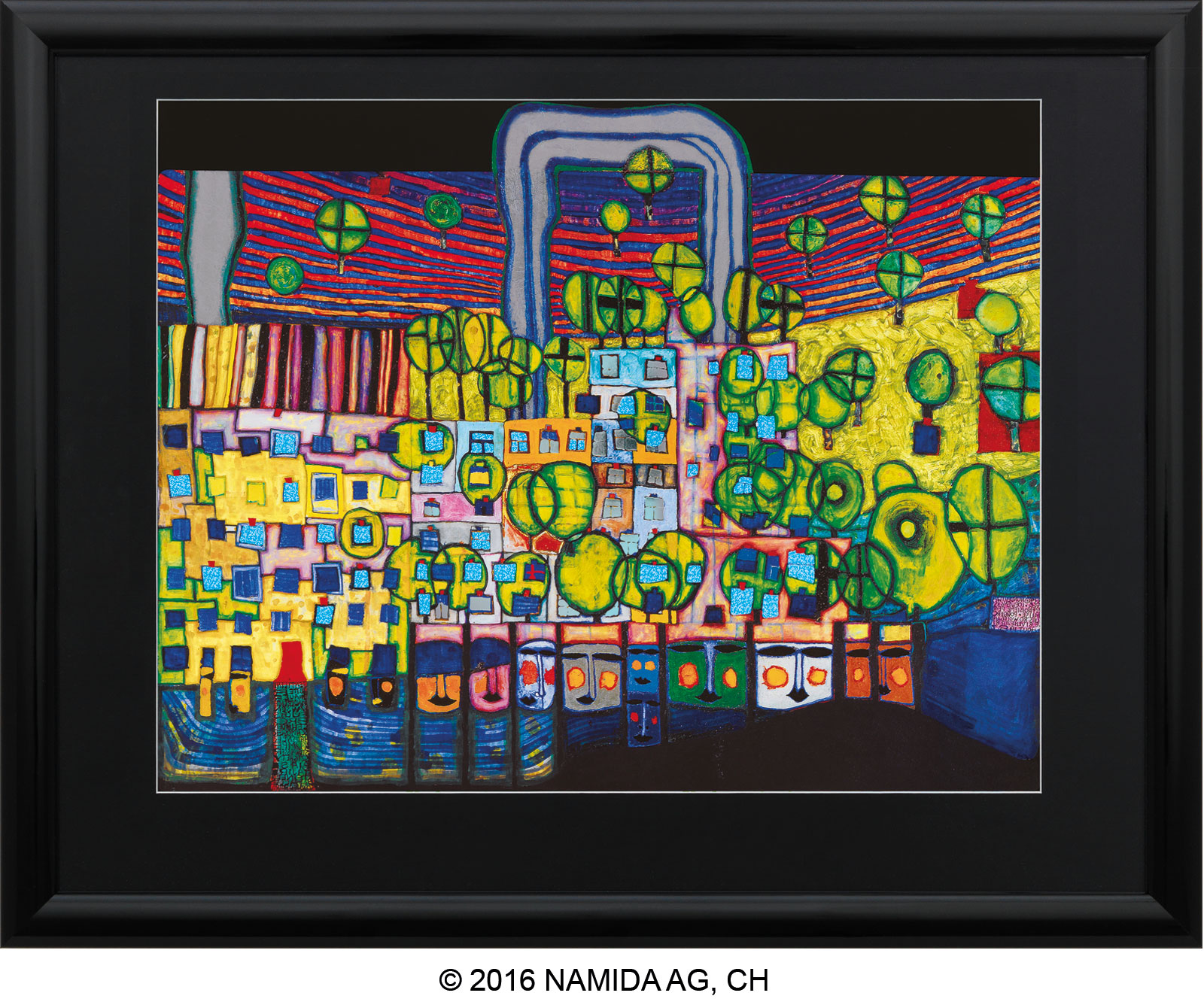 Friedensreich Hundertwasser: Afbeelding '(839) De derde huid', ingelijst