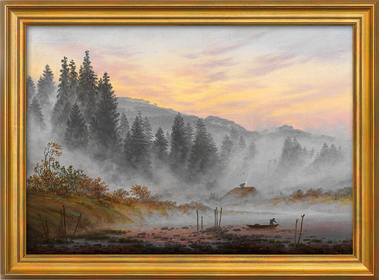 Caspar David Friedrich: Bild 'Der Morgen' - aus dem 'Tageszeitenzyklus', gerahmt
